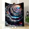 A Spiraling Tunnel of Clouds Glowing with Vibrant Cosmic and Celestial Hues. for All Seasons Blanket Lunch Break Throw Gift