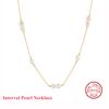 EFFIE QUEEN Classic Minimalist Natural Pearls Choker Necklace for Women 925 Sterling Silver Temperament Pearls Jewelry GPN57