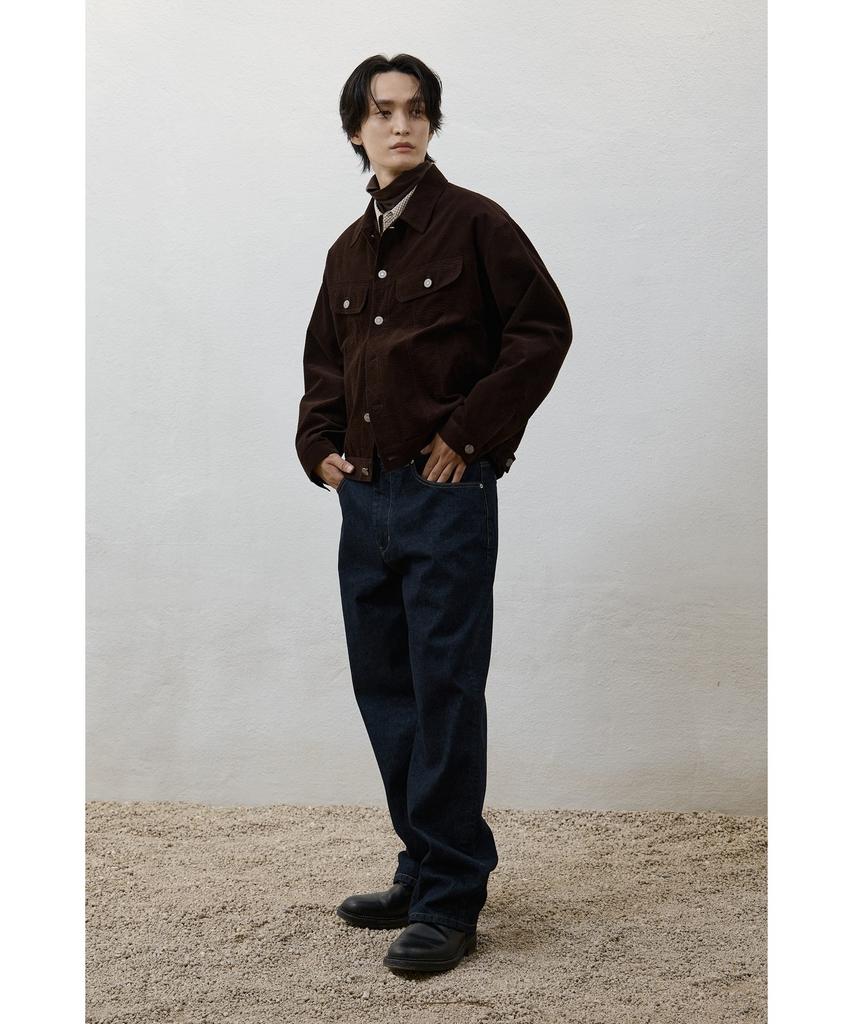 Youth Corduroy Textured Jacket - Brown