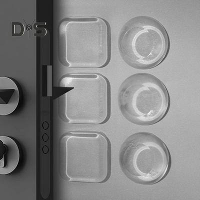 6 Pezzi Paraspigoli Trasparenti Protezione Muro Fermaporta Autoadesivo Silicone Pomello Porta Protezione Muro Scudo Anticollisione Rotondo Quadrato Paracolpi Porta Silenziatore