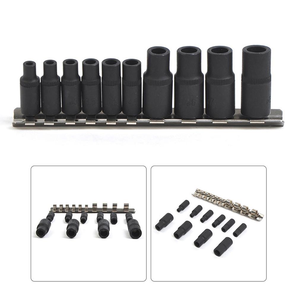 10 Piece Tap Socket Set With Return Sleeve Square Drive For Threading Tapping Tasks Pneumatic Wrench Tool Accessories