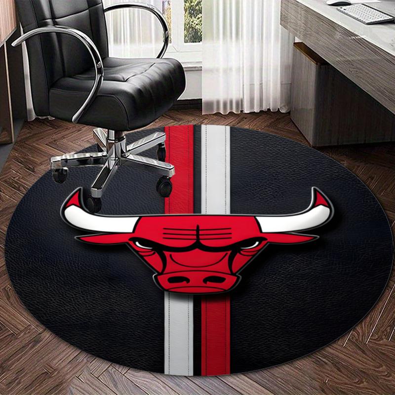 Personalized Chicago Bulls Round Chair Office Rug - Perfect for Mat, Office Chair & More - Ideal Gift for Birthdays and Holidays