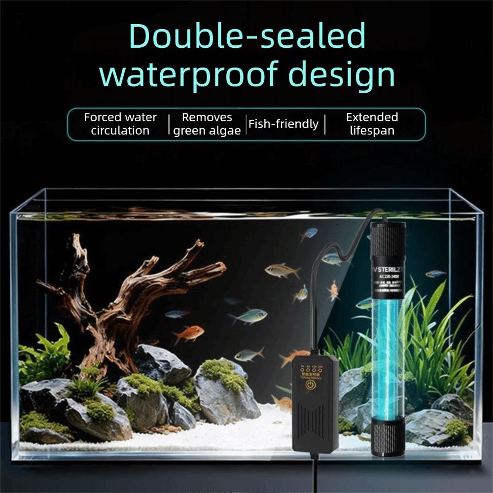 Four Speed Timing Fish Tank UV Sterilization Lamp Submersible Water Purification Lamp  Aquarium