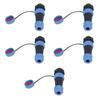 5PCS Industrial Electrical Power Cable Connector 5 Pin IP68 Waterproof Aviation Bulkhead Connector A
