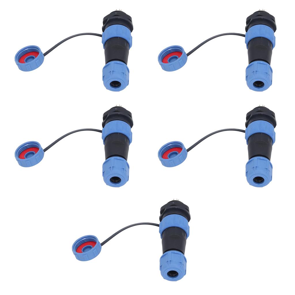 5PCS Industrial Electrical Power Cable Connector 5 Pin IP68 Waterproof Aviation Bulkhead Connector A