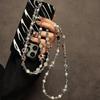 Leopard Print Crystal Phone Lanyard With Stylish Sparkling Rhinestones For Women And Men