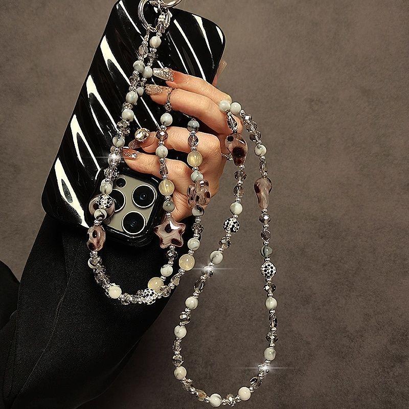 Leopard Print Crystal Phone Lanyard With Stylish Sparkling Rhinestones For Women And Men