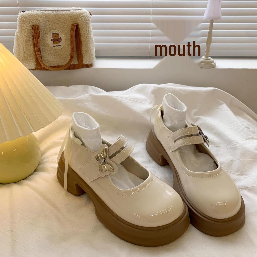 Women's Korean Retro Pearl Loafers – White, Summer 2025, Versatile Shallow Mouth, College Style, Thick Sole, Round Toe, Mary Jane Shoes.