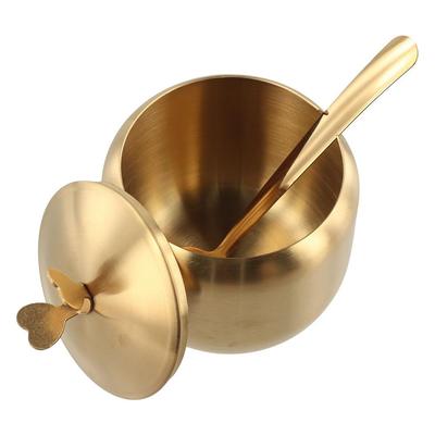 Stainless Steel Storage Jar Gold Silver Seasoning Pot Small Condiment Container  Kitchen Supplies