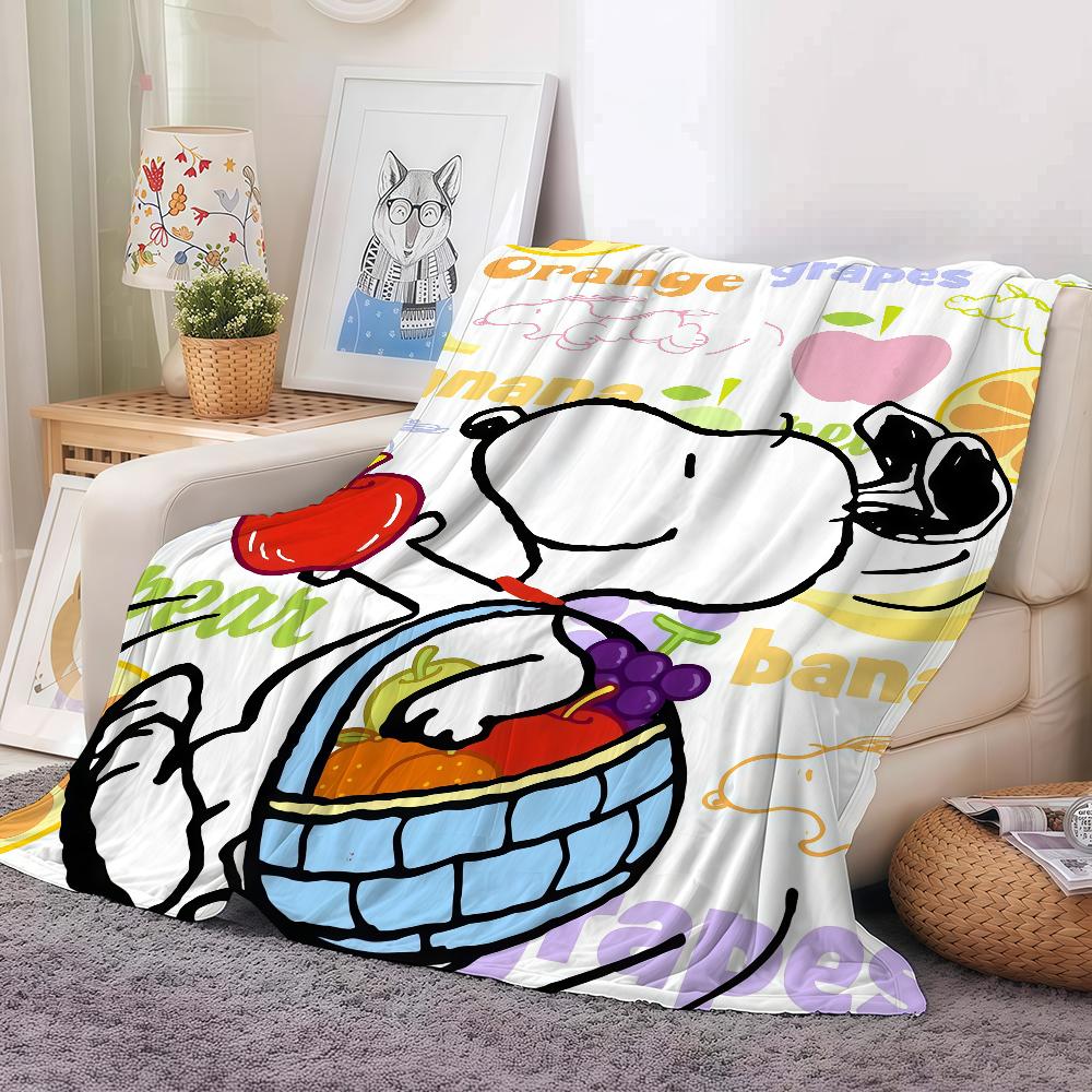 Cartoon Cute S-snoopy Blanket Warm And Soft Suitable For Bedroom Living Room Sofa Bed Office Travel Camping