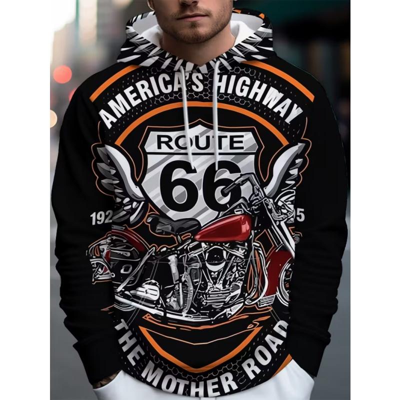 Men's casual sportswear style hooded sweatshirt, regular fit, with drawstring pockets. It has a versatile style and is highly versatile.