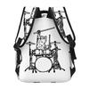 Funny Music Cat Print Backpack Student Boys Girls BookBag Kids School Bag Computer Shoulder Bags for Men Women
