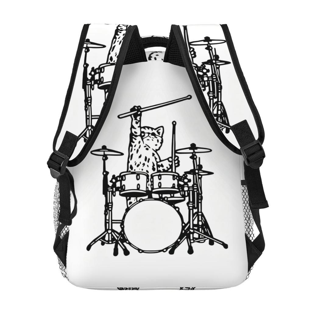 Funny Music Cat Print Backpack Student Boys Girls BookBag Kids School Bag Computer Shoulder Bags for Men Women
