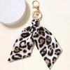 Leopard Themed Key Holder Pendant with Metal Lobster Clasp Polyester Fabric Purse Charm Bag Accessories for Handbag