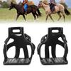 Horse Riding Stirrups Anti Slip Aluminum Horse Saddle with Cowhide Protective Cover for Horse Riders