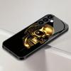 Gold Skull Black Glass Phone Case Suitable for Samsung Galaxy S26 S25 S24 S23 S22 S21 S20 FE/Ultra/Plus Anti Drop Back Cover