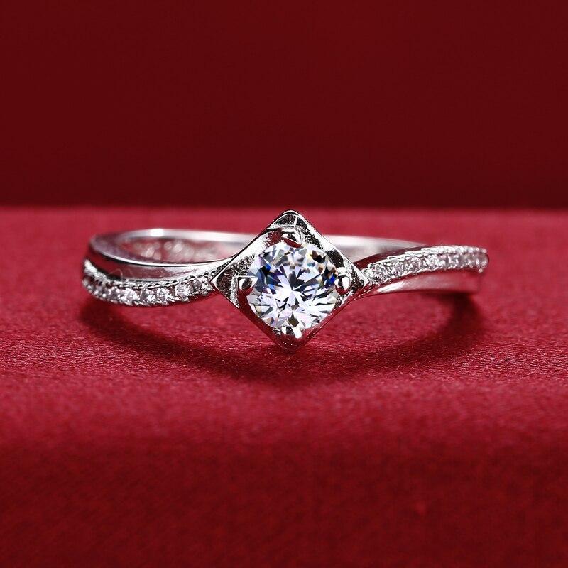 Vinate Versprechen Liebe Verlobung Fingerring High-End Damen Kleine Frauen Runde Steinringe 100 % Echt Ton Nuptial Hochzeitsanlass