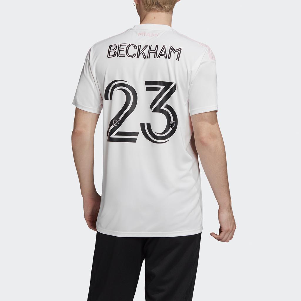 Adidas Inter Miami CF Heimtrikot Beckham Nr.. 23 Kurzarm Trainingsset Herren Sportbekleidung Weiß GE2104