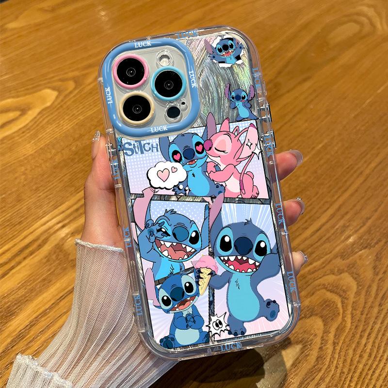 Applicable Apple 11 feather yarn imd cream phone case cute iPhone11promax couple cartoon Stitch