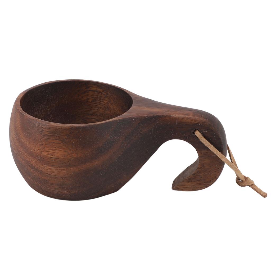 220ml Wooden Coffee Cup Comfortable Grip Handmade Eco Friendly Hot Drink Tea Cup with Anti Slip Hand