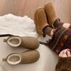 Women's fashionable lightweight soft sole winter warm one-step fur one snow boots lined with fleece non-slip casual sports cotton boots