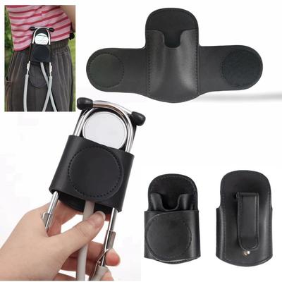 Hook Loop Closure Stethoscope Holder Clip PU Leather Magnetic Holder Stethoscope Holder Compact Durable Stethoscope Storage Bag