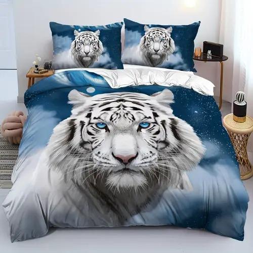 Carton Tiger Soft Duvet Cover Carton Tiger Background Theme Soft Duvet Cover Suitable for Children Kids Plus Adult Peoples Soft Plus Breathable