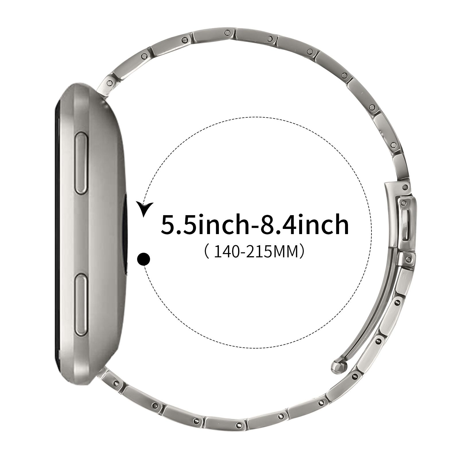 

For Garmin Forerunner 255 Music Watch Band Adjustable Titanium Color Stainless Steel Metal Watch Strap As shown A