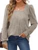 Autumn New Women's Chunky Knit Square Neck Casual Long Sleeve Top