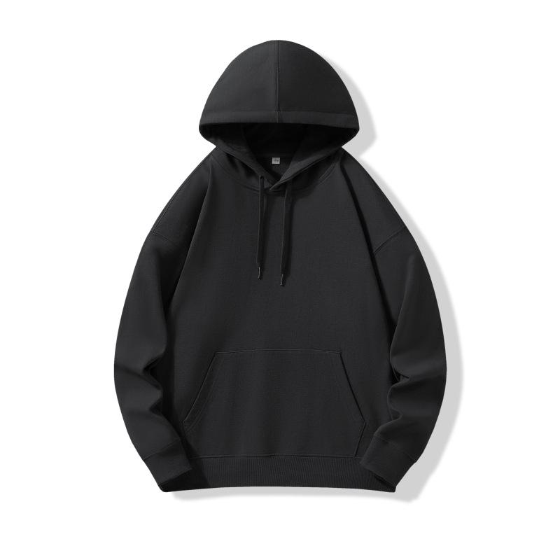 Heavyweight Drop Shoulder Pure Cotton Hooded Sweatshirt with Custom Logo and Printing