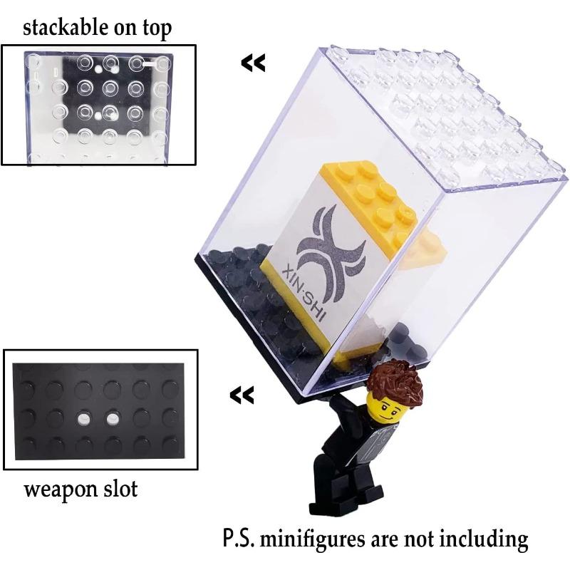 Building block display box is suitable for Lego mini dolls. Transparent dust-proof boxes can be stacked to store small particles