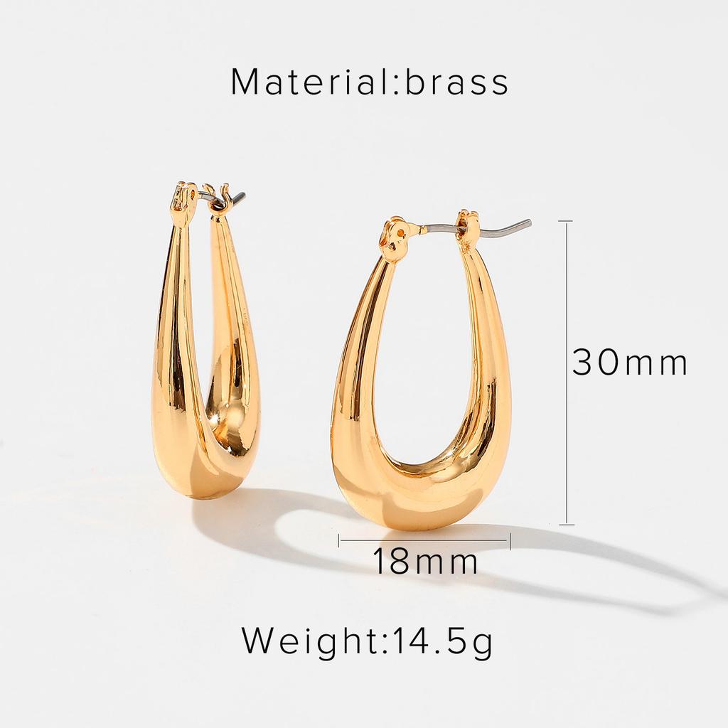 INS Brass Hoop Huggies Earrings Small Large Circle Hoops Jewelry Diamond Earrings Women Girls Gold Hoop Earrings
