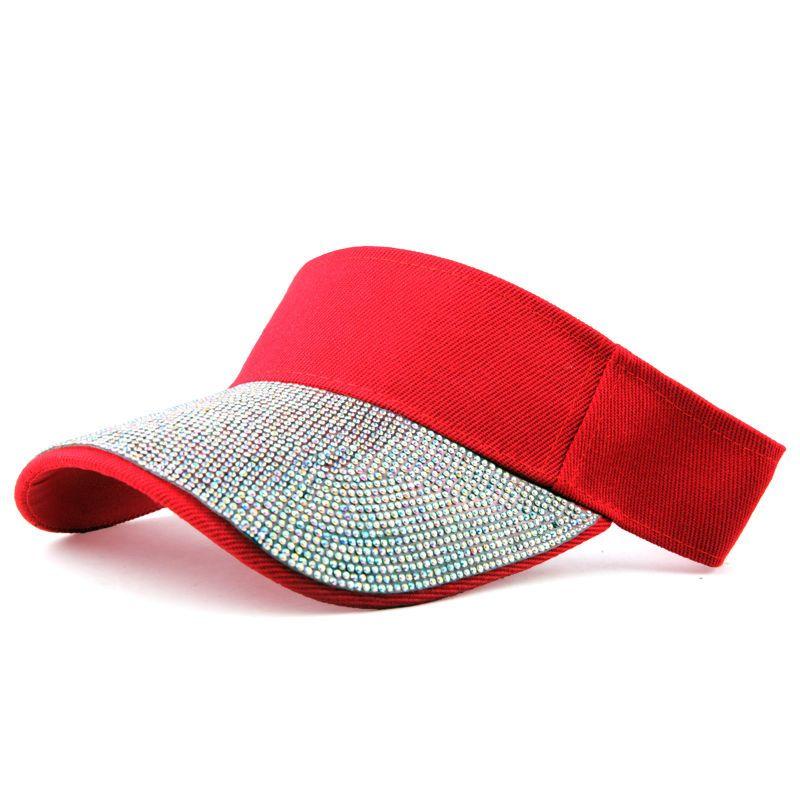 Men's and Women's Diamond Hollow Top Hats Fashionable Diamond Inlaid Sun Hats Versatile Headless Duckbill Hats Sun Resistant  Breathable Baseball Caps