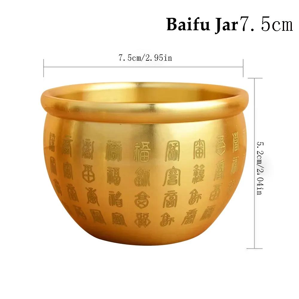 1PC Gold Feng Shui Hundred Blessings Bowl Fine Workmanship Meaningful Gifts Copper Materials Exquisite Mini