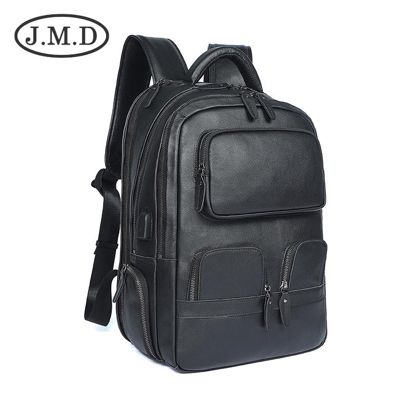 

Мужской ретро-рюкзак из кожи Crazy Horse - Натуральная кожа, Большая вместимость для путешествий, школы или использования с ноутбуком чёрный