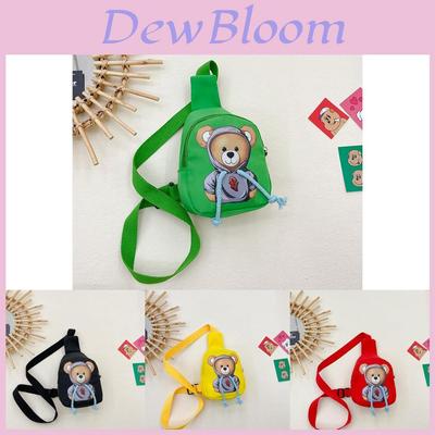 Adorable Korean Style Children's Crossbody Bag Cute Bear Design Lightweight Canvas