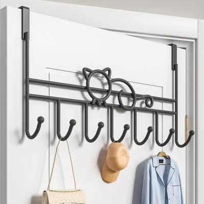 Gancho Multifuncional de 7 Ganchos para Ropa Bolsas Ganchos Estante de Almacenamiento Gancho de Metal sin Taladro para Puerta de Dormitorio Regalos de Navidad