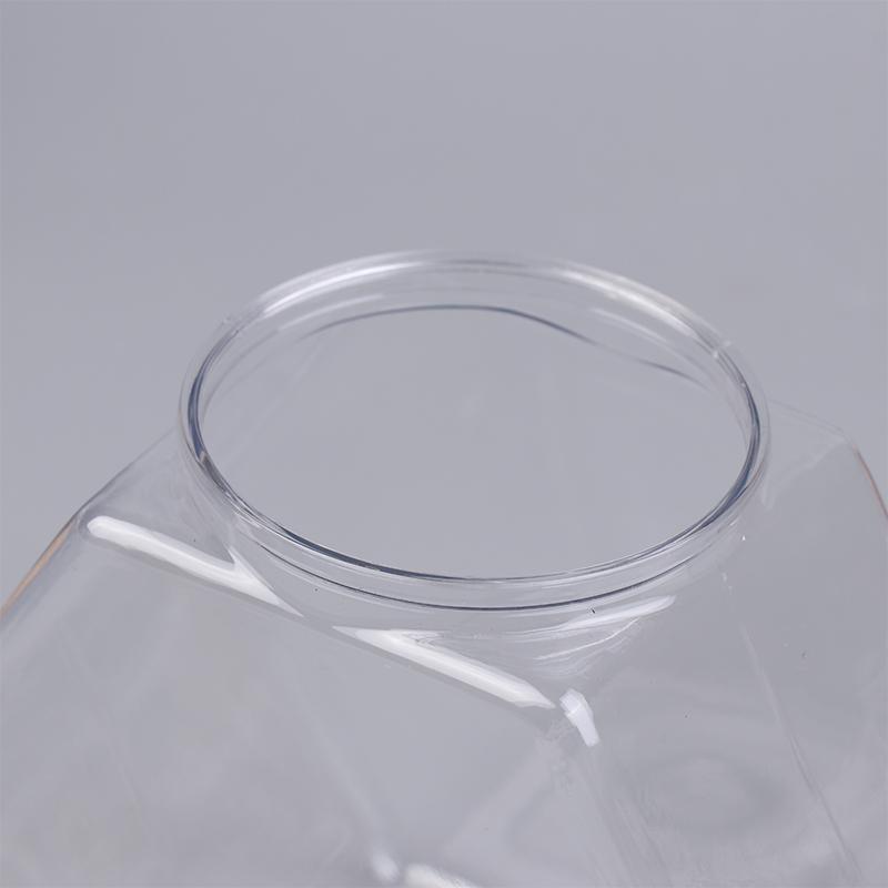 Barattolo Esagonale Trasparente Portatile per Caramelle Biscotti Contenitori in Plastica Confezionamento Sigillati con Coperchio Contenitore per Conservazione Alimentare Articoli per la Cucina