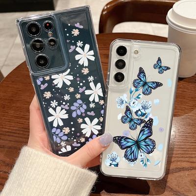 Butterfly Pattern Clear Case For Samsung Galaxy A56 A55 A54 5G A36 A35 A34 A26 A16 A15 S21 FE S22 S23 S24 Plus S25 Edge S25 Ultra Soft TPU Phone Cover