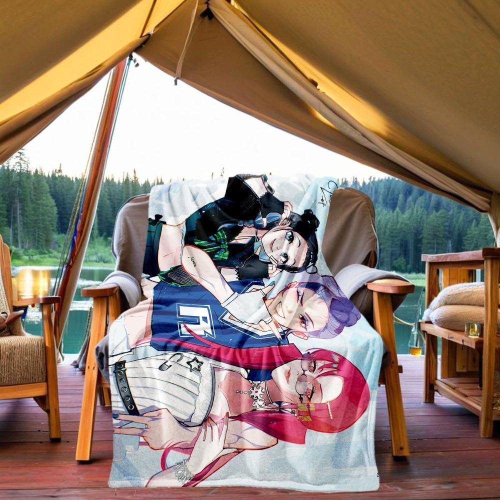 

Class of 2020 Graduation Gift: Anime Girl Group Poster Blanket Lightweight Flannel Throw Blanket for Sofa, Bed, Travel, Camping, Livingroom 130x150cm