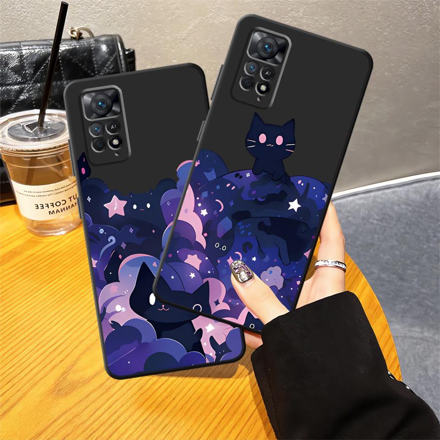 Phone Cover Case for Xiaomi Redmi Note 14 9 8 7 K40 K80 12C 13C A1 A2 A3 13 Pro Plus A4 A5 12 11 Pro 10 11S 14C 12S Black Cat