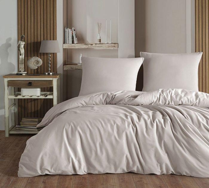 Bedding Set - UNI - Beige - 140x200 - 1 Duvet Cover - 1 Pillowcase