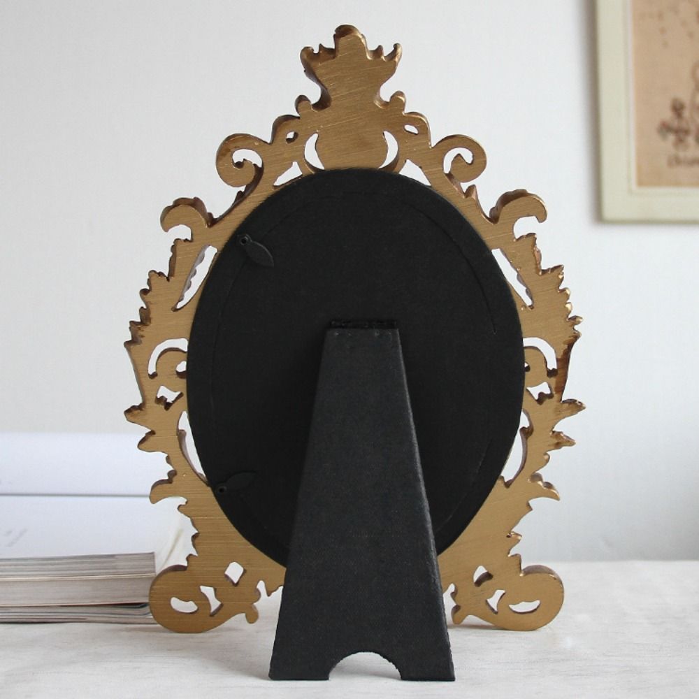 Handcrafted Oval Photo Frame Stand Lightweight Resin Photo Frame Photo Display Holder  Home