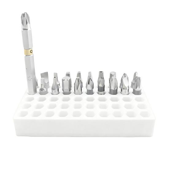 50 Holes Bits Storage Box Screwdriver Bit Organizer Hex Impact Drill Bits Attachment Organizer Plastic Compact Portable Case