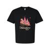 Unisex Outdoors Graphic Tee With The Adventure Begins Forest Scene And Hikers De