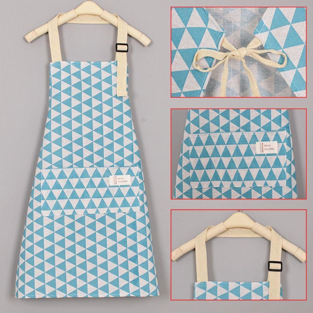 Cotton Japanese Waist Aprons Breathable Geometry Cooking Smock Anti Dirty Gardening Work Clothes For Cleaning Cooking Baking