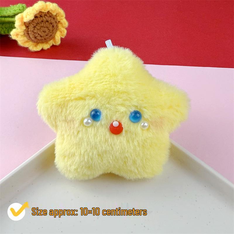 Entzückender Quietsch-Schlüsselanhänger Plüschpuppe in Form eines fünfzackigen Sterns - Perfektes Geschenk für Mädchen mit Herz für Paare oder beste Freunde