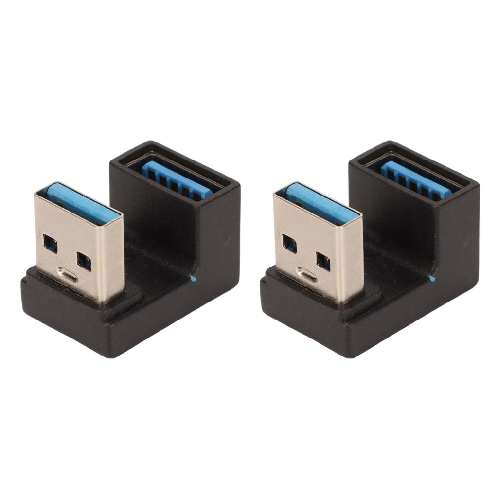 2Pcs USB3.0 Male To Female Adapter 10Gbps Transmission Aluminum Alloy Rapid Heat Dissipation USB3.0 Adapter