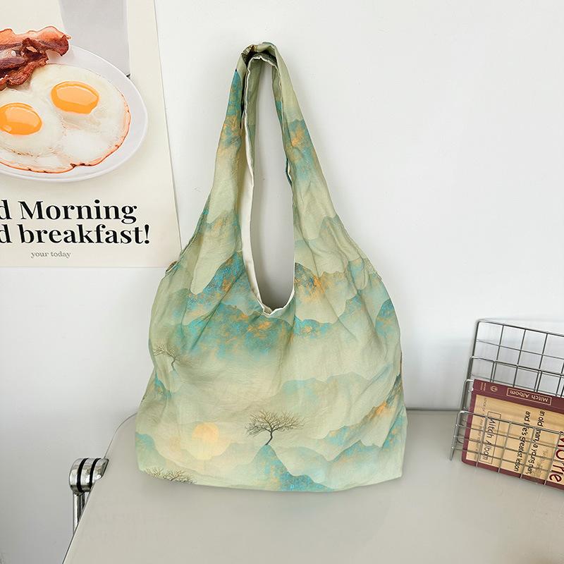 

Новая китайская нишевая дизайнерская сумка из ткани sense simple commuter для женщин 2024 года, летняя новая сумка-тоут Guochao большой вместимости