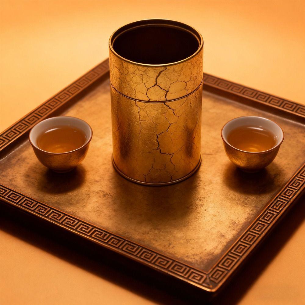 Circular Shape Tea Tin Mini Size Iron Can Small Container Storage Box Travel Use